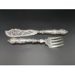 Pair of Victorian silver fish servers