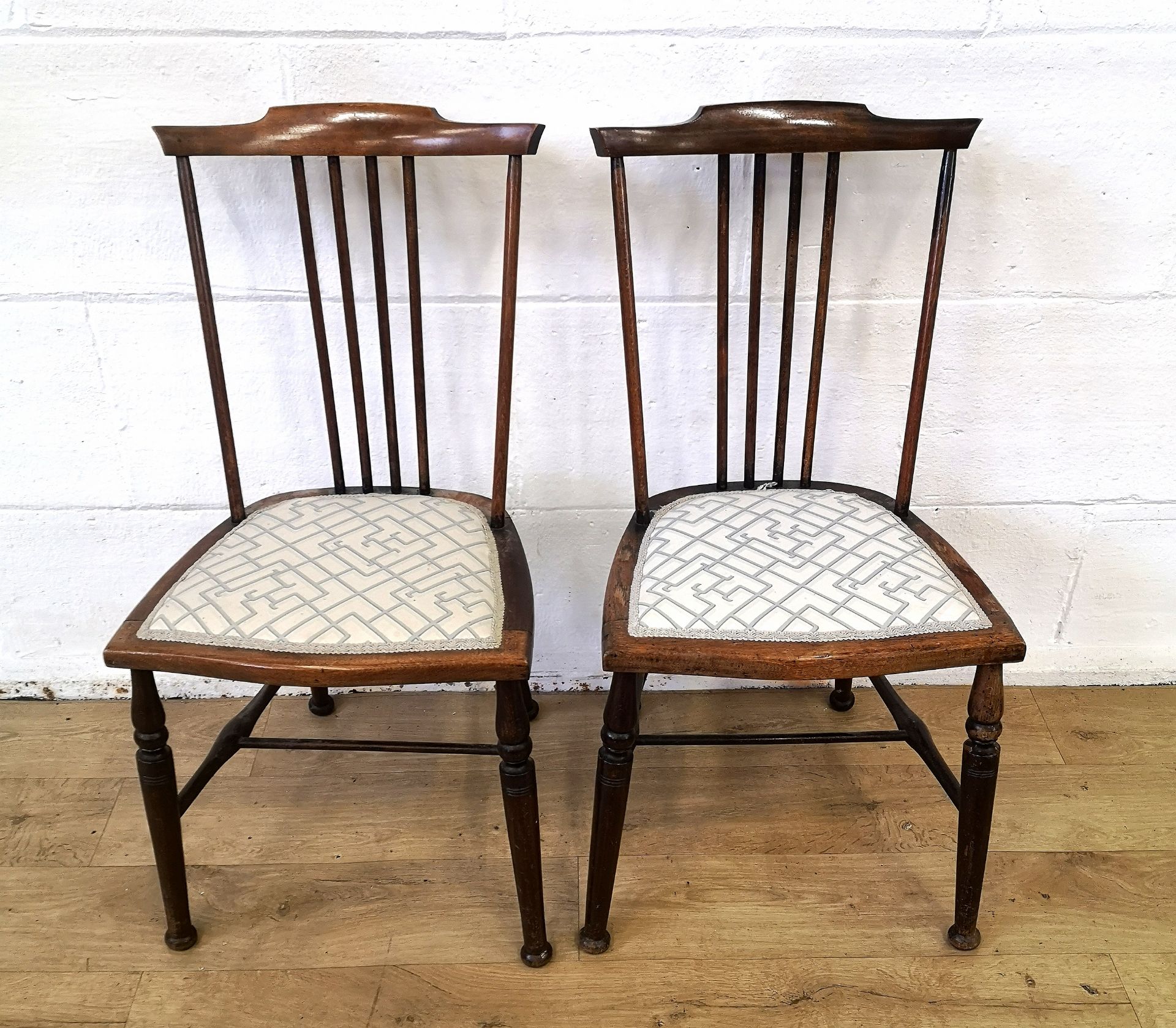 Two mahogany childrens bedroom chairs