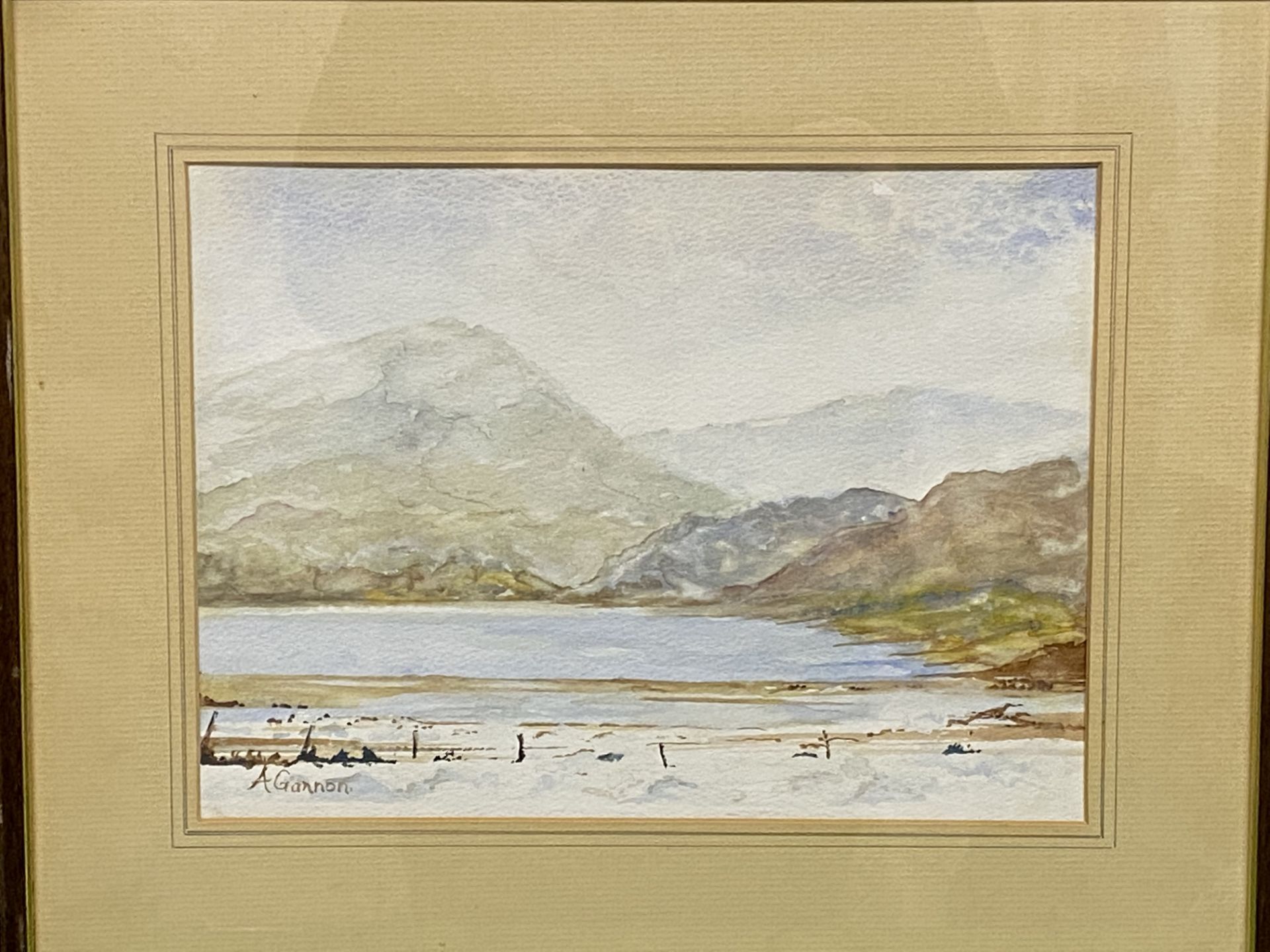 Framed and glazed watercolour, 'Llyn Ogwen in Winter' - Image 4 of 4