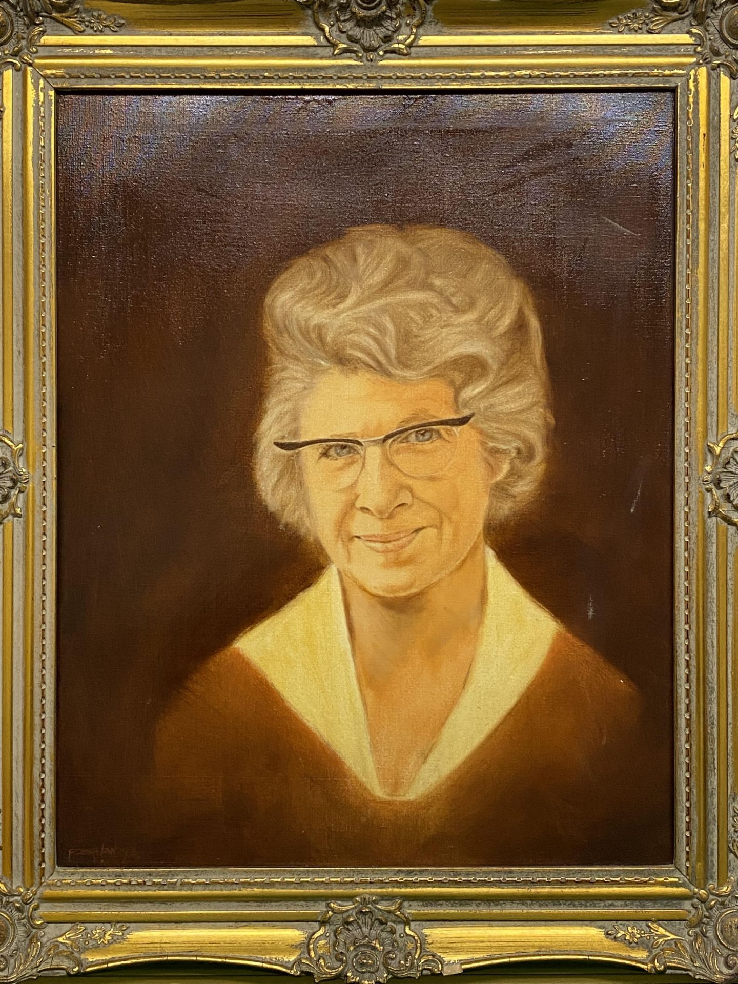 Peter Deighan, framed oil on canvas portrait