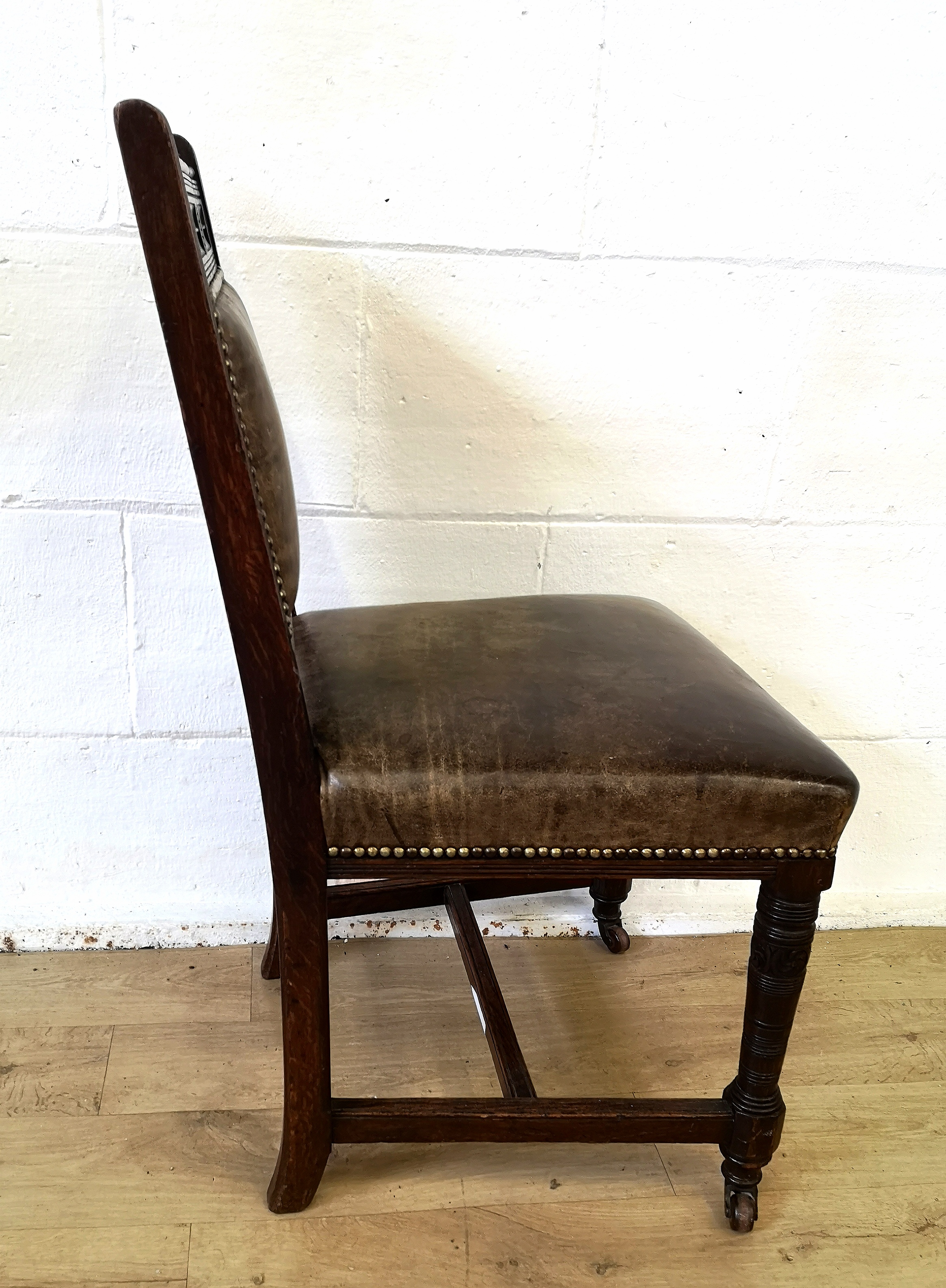 Set of six Victorian oak dining chairs - Image 6 of 6