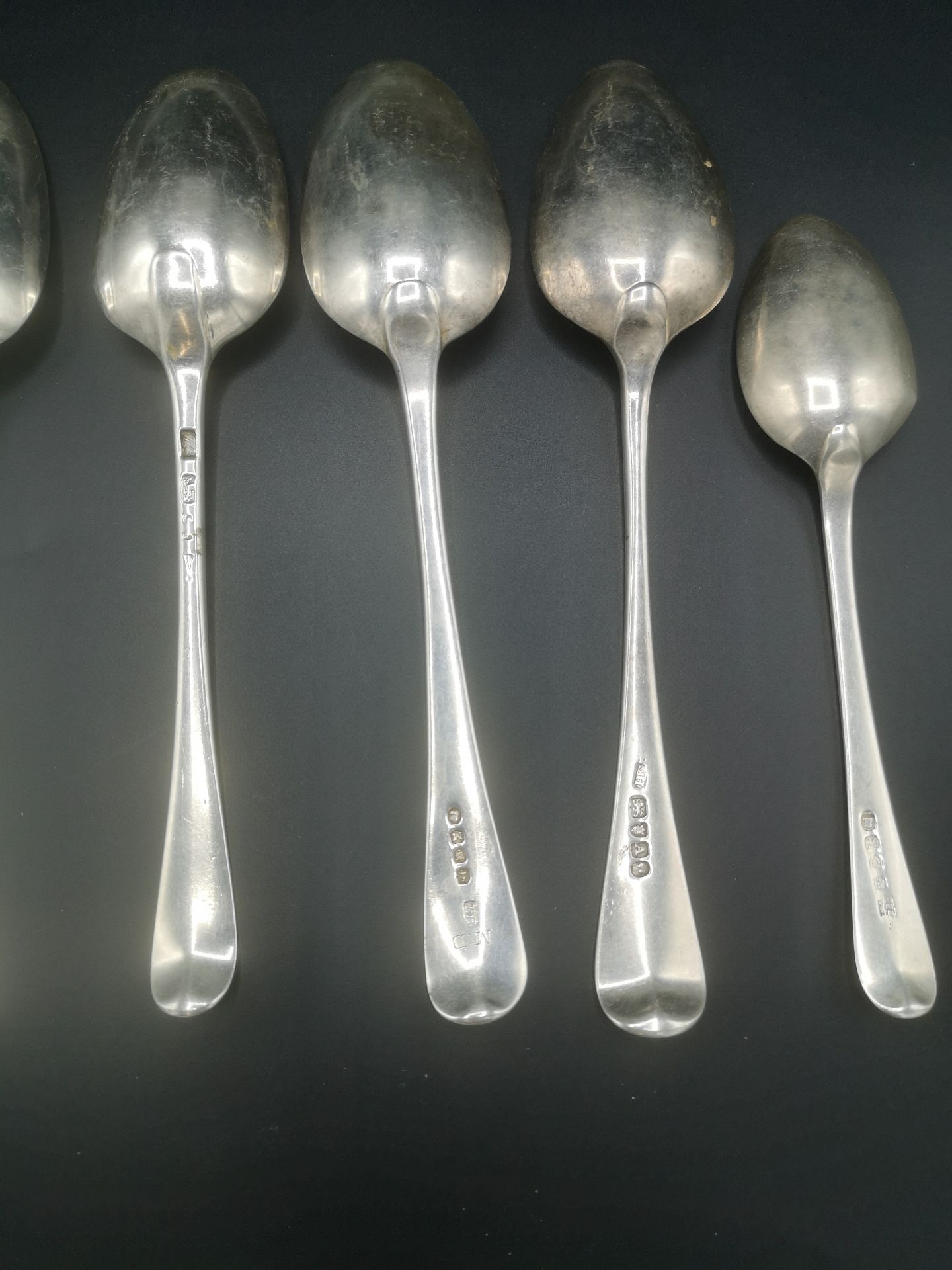 Two Georgian silver spoons with five other silver spoons - Image 8 of 8