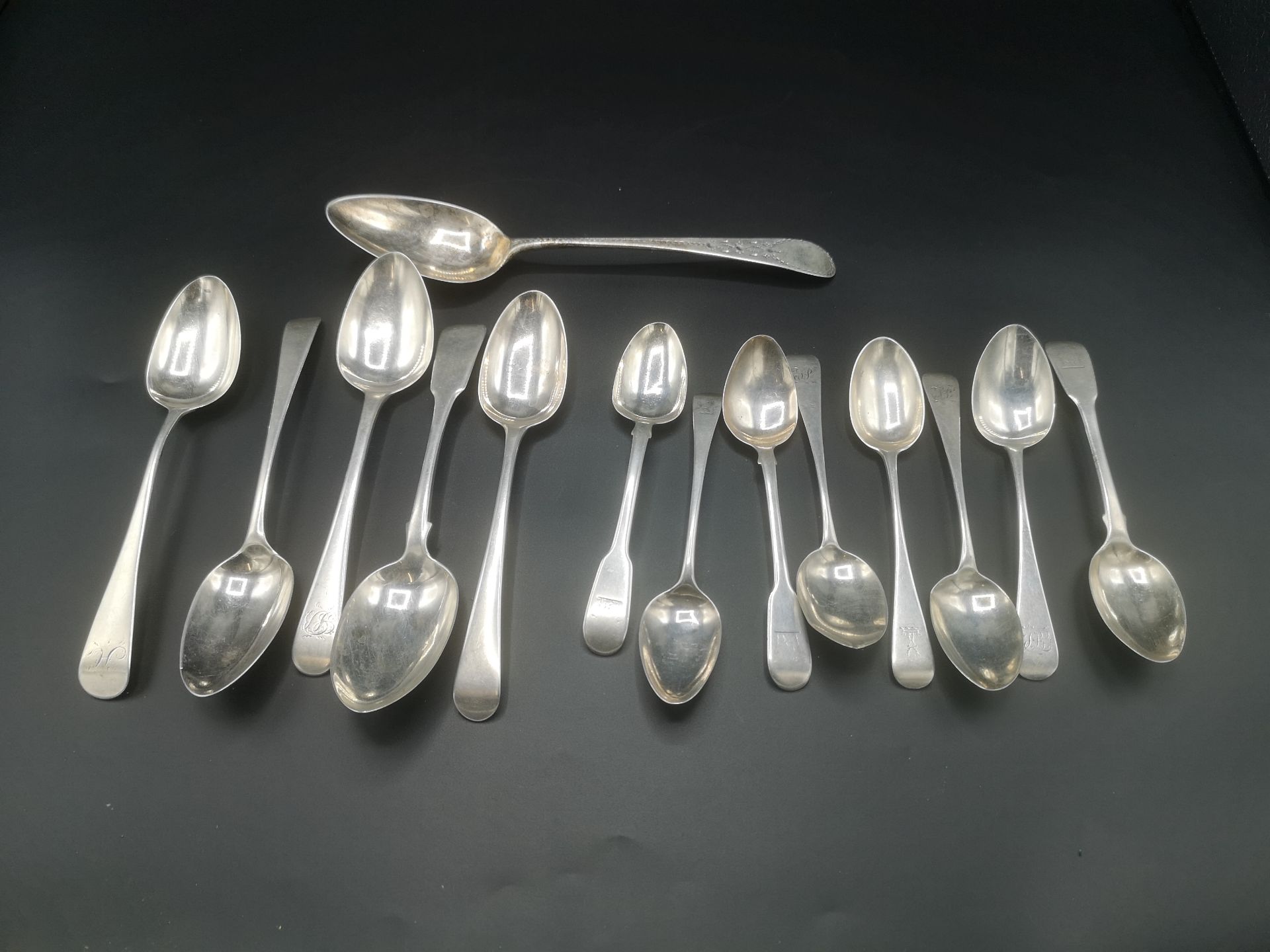 Collection of silver spoons