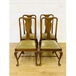 Four mahogany splat back dining chairs