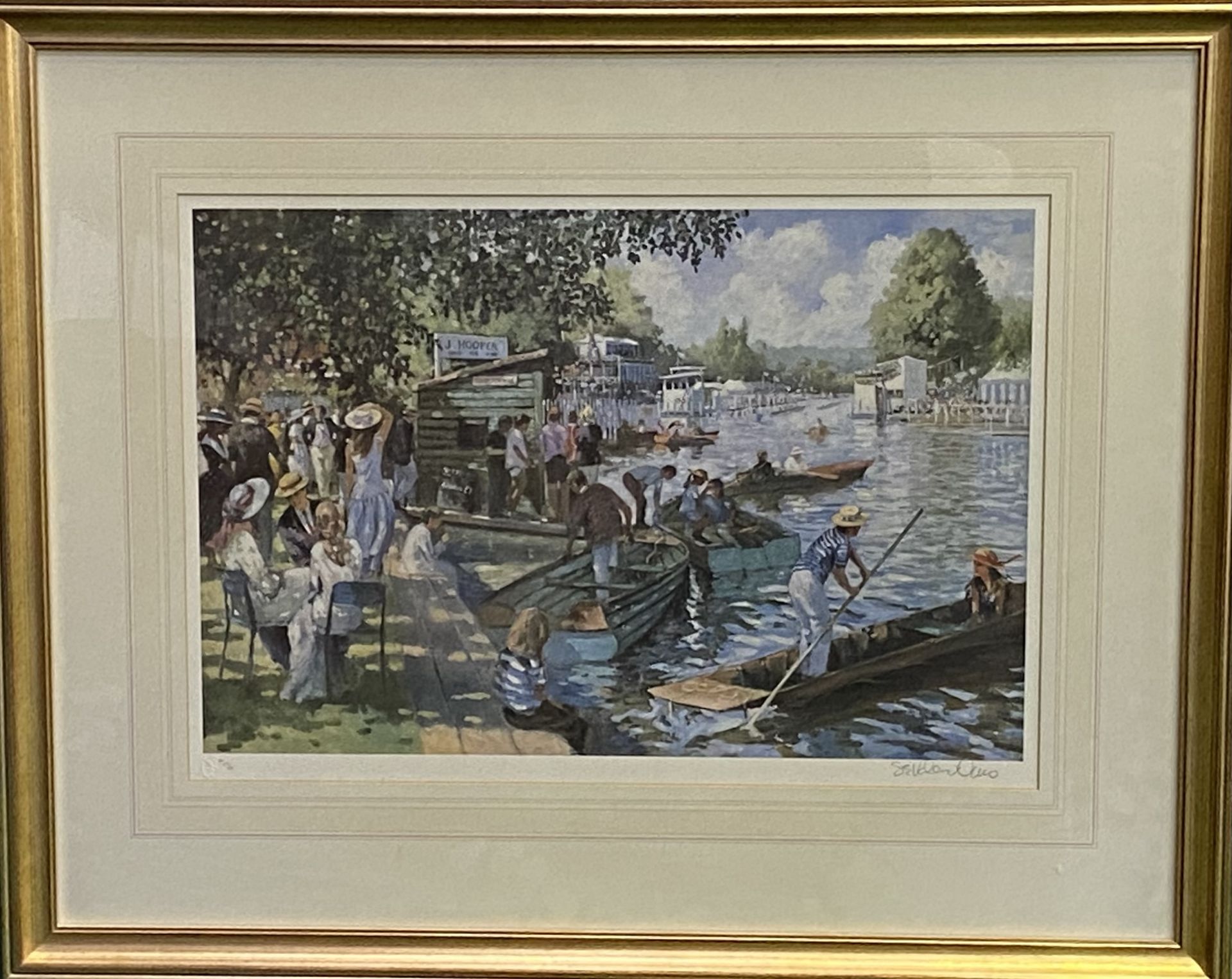 Framed and glazed artist proof limited edition print 47/50, of Henley Royal Regatta