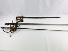 Three decorative swords