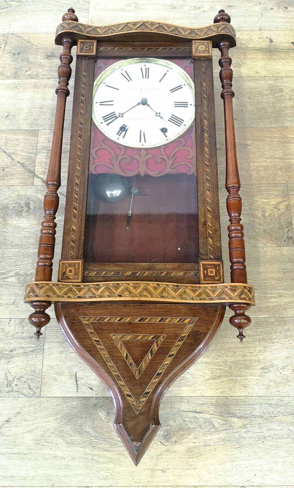 May & Co mahogany wall clock - Image 6 of 6