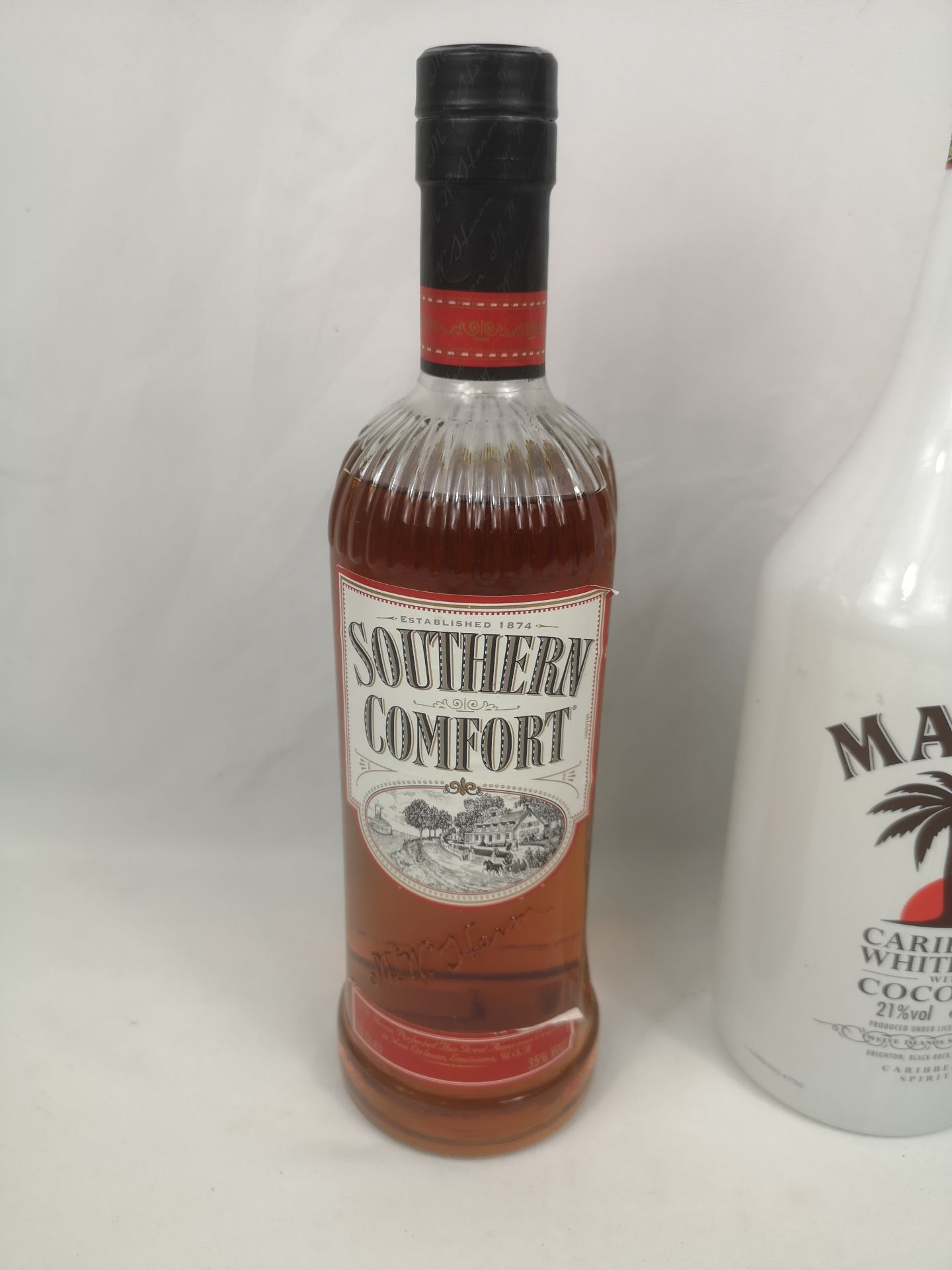 1l bottle of Malibu and other bottles - Image 2 of 8