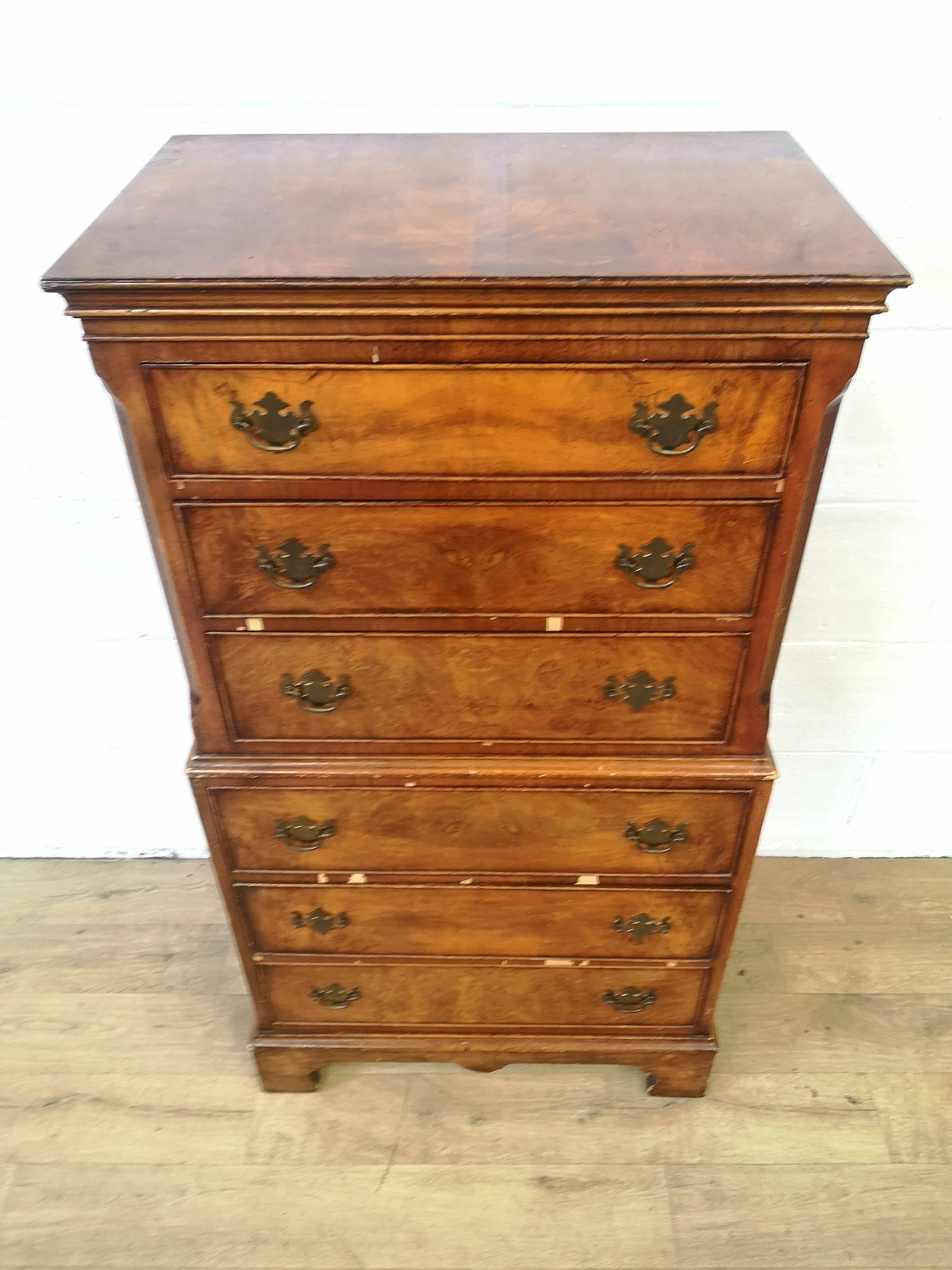 Mahogany veneer tallboy - Image 4 of 6