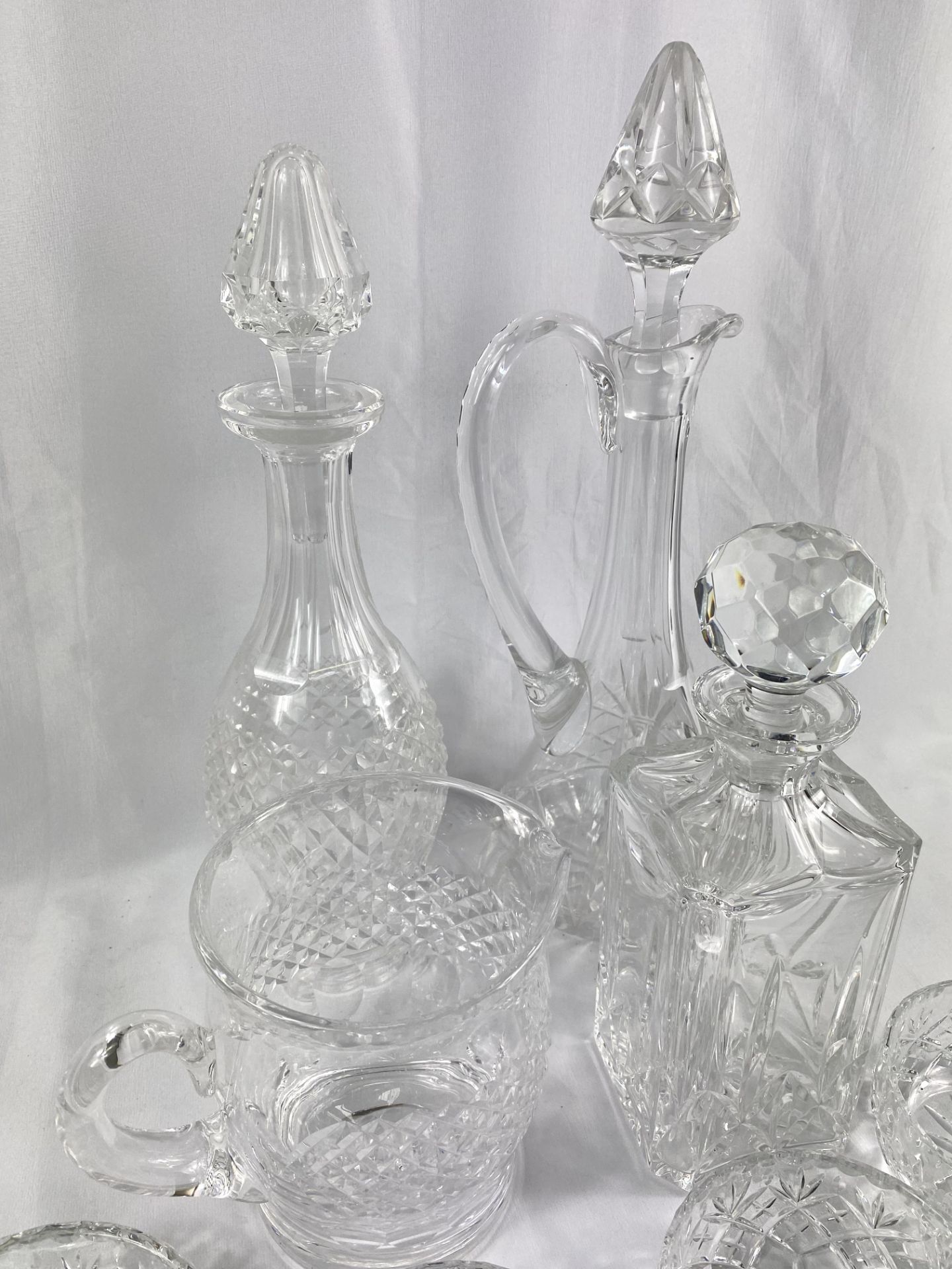 Three crystal glass decanters and other glassware - Image 2 of 4
