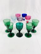 Collection of ten drinking glasses