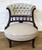 Mahogany button back bedroom chair