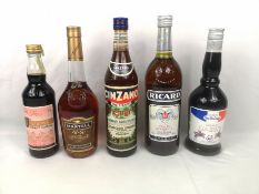 70cl Martell brandy and other bottles