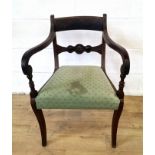 Mahogany open armchair