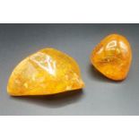 Two amber rocks