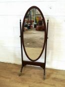 Mahogany cheval mirror