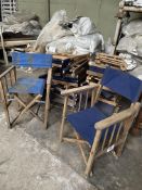 12 Directors chairs, blue canvas. This lot is subject to VAT.