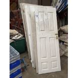 12 internal doors. 76cm wide, 197 high. This lot is subject to VAT.