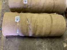 Hessian roll 50m long x 91cm wide. This lot is subject to VAT.