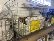 Drop front mesh crate 1.2m x 97 x 90cm to suit pallet. No contents. This lot is subject to VAT.