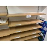 25 no 1m wooden shelves. This lot is subject to VAT.