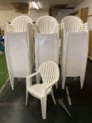 75 plastic stacking chairs This lot is subject to VAT.