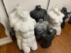 15 mannequin torso hangers. This lot is subject to VAT.