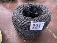 Polypropylene rope 220m x 8mm. This lot is subject to VAT.