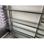 15 no 1m glass display shelves. This lot is subject to VAT.