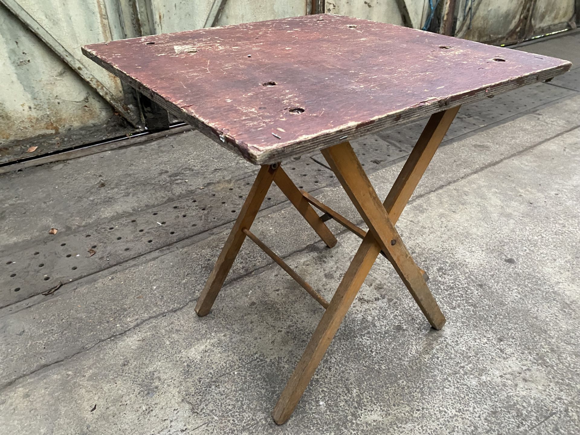 3 no 3ft x 2ft wooden folding tables This lot is subject to VAT. - Image 4 of 6