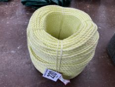 Staple Spun polypropylene rope 220m x 8mm. This lot is subject to VAT.