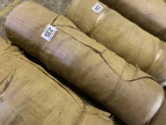 Hessian roll 50m long x 91cm wide. This lot is subject to VAT.