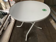 12 no 80cm diameter round folding tables. This lot is subject to VAT.