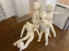 4 child mannequins. This lot is subject to VAT.