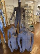 5 mannequins. This lot is subject to VAT.