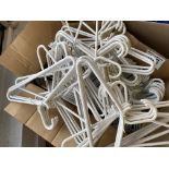 Box of plastic hangers. This lot is subject to VAT.