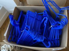 Box of plastic hangers. This lot is subject to VAT.