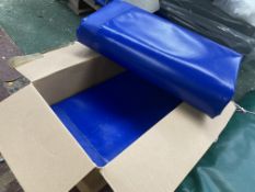 Blue PVC sheets - hemmed and eyeleted. This lot is subject to VAT.