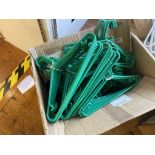 Box of plastic hangers. This lot is subject to VAT.