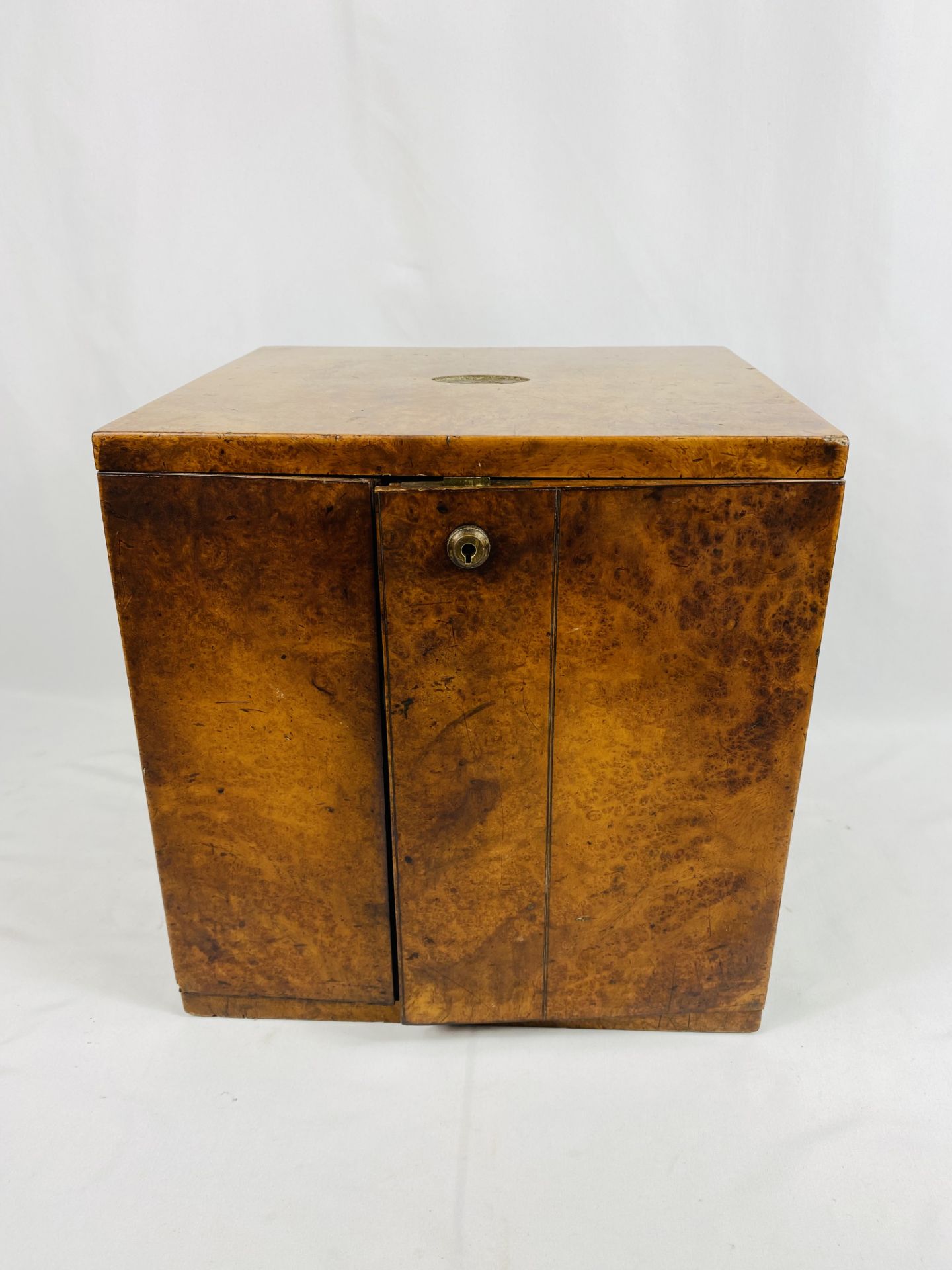 Victorian walnut cigar cabinet