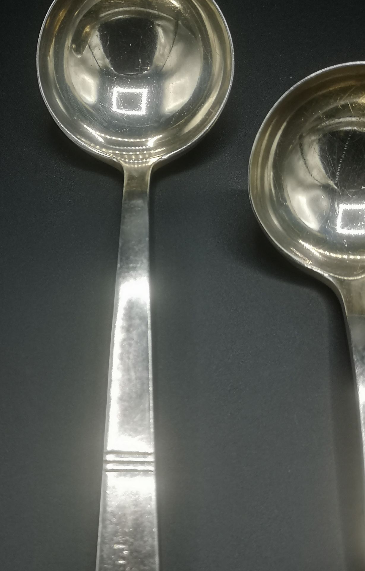 Silver ladle together with a matching pair of small ladles - Image 3 of 7
