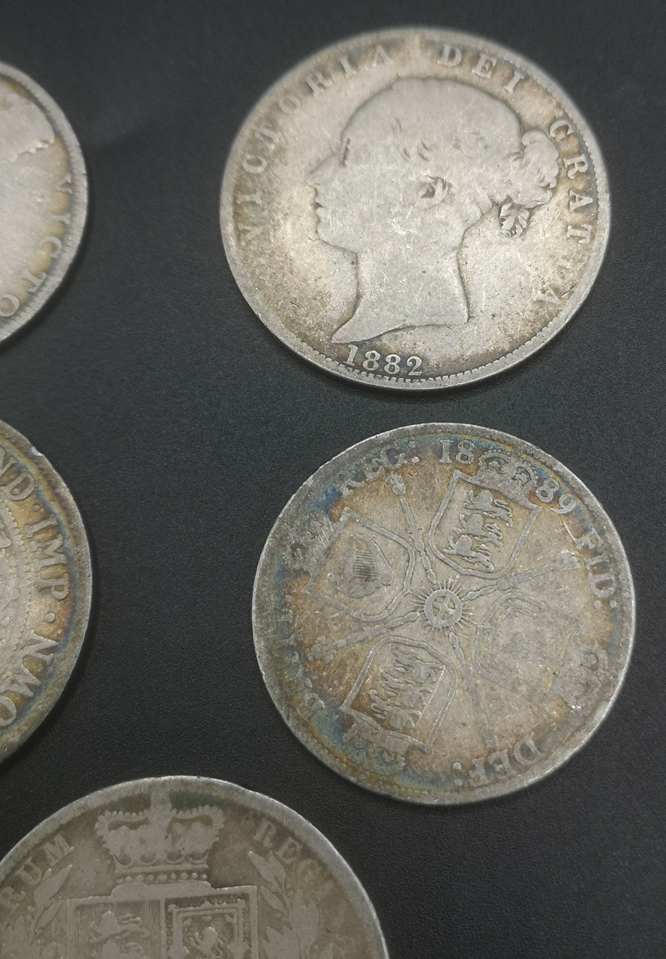 Three Queen Victoria half crowns and two florins - Image 5 of 13