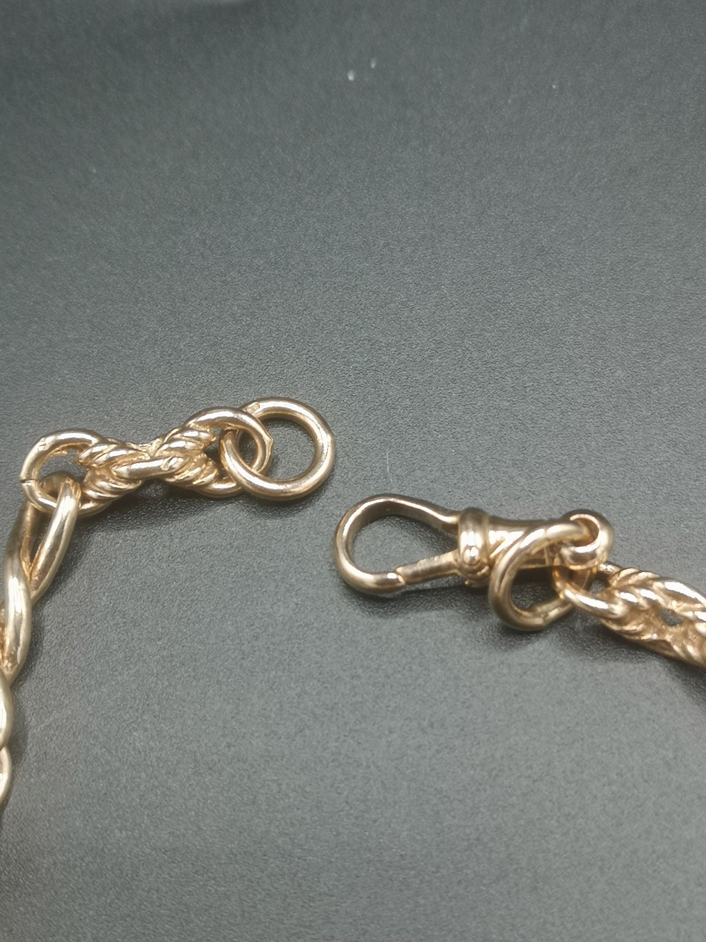 9ct rose gold watch chain - Image 2 of 3