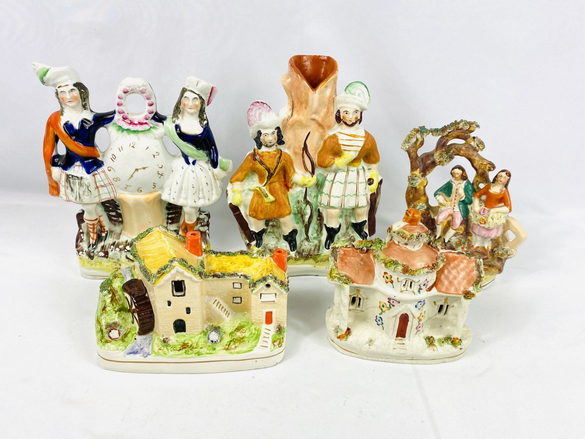 Six Victorian Staffordshire figures