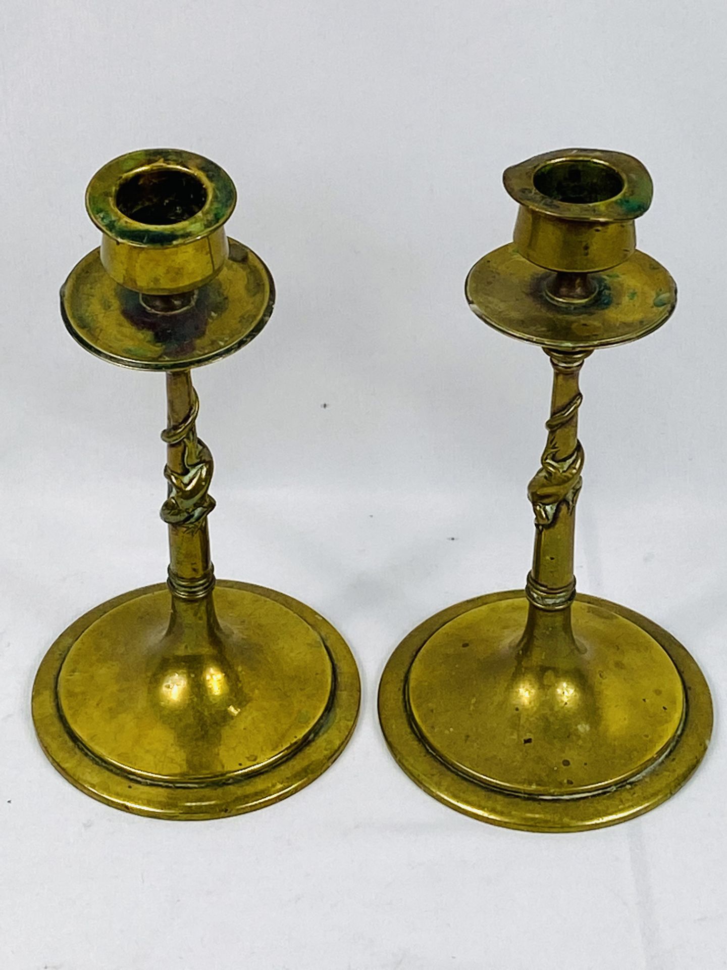 Pair of brass candlesticks - Image 3 of 3