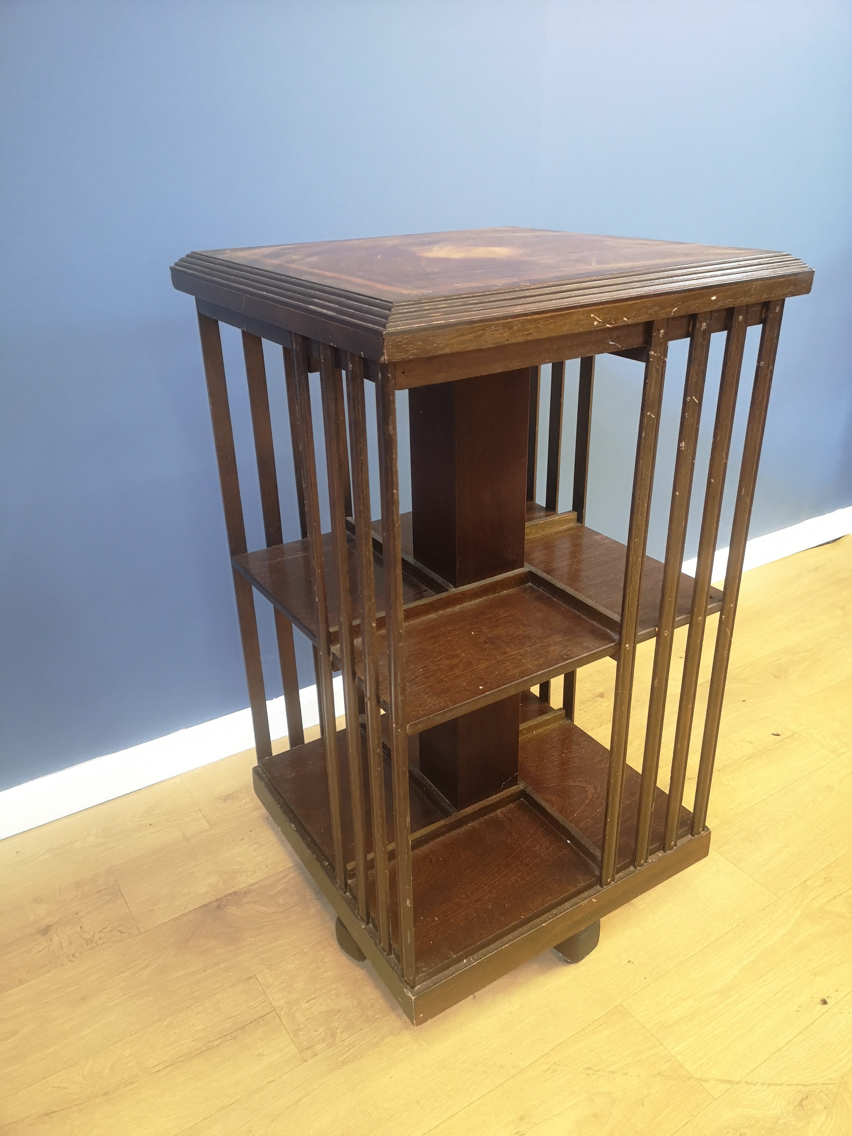 Mahogany revolving bookcase - Image 4 of 4