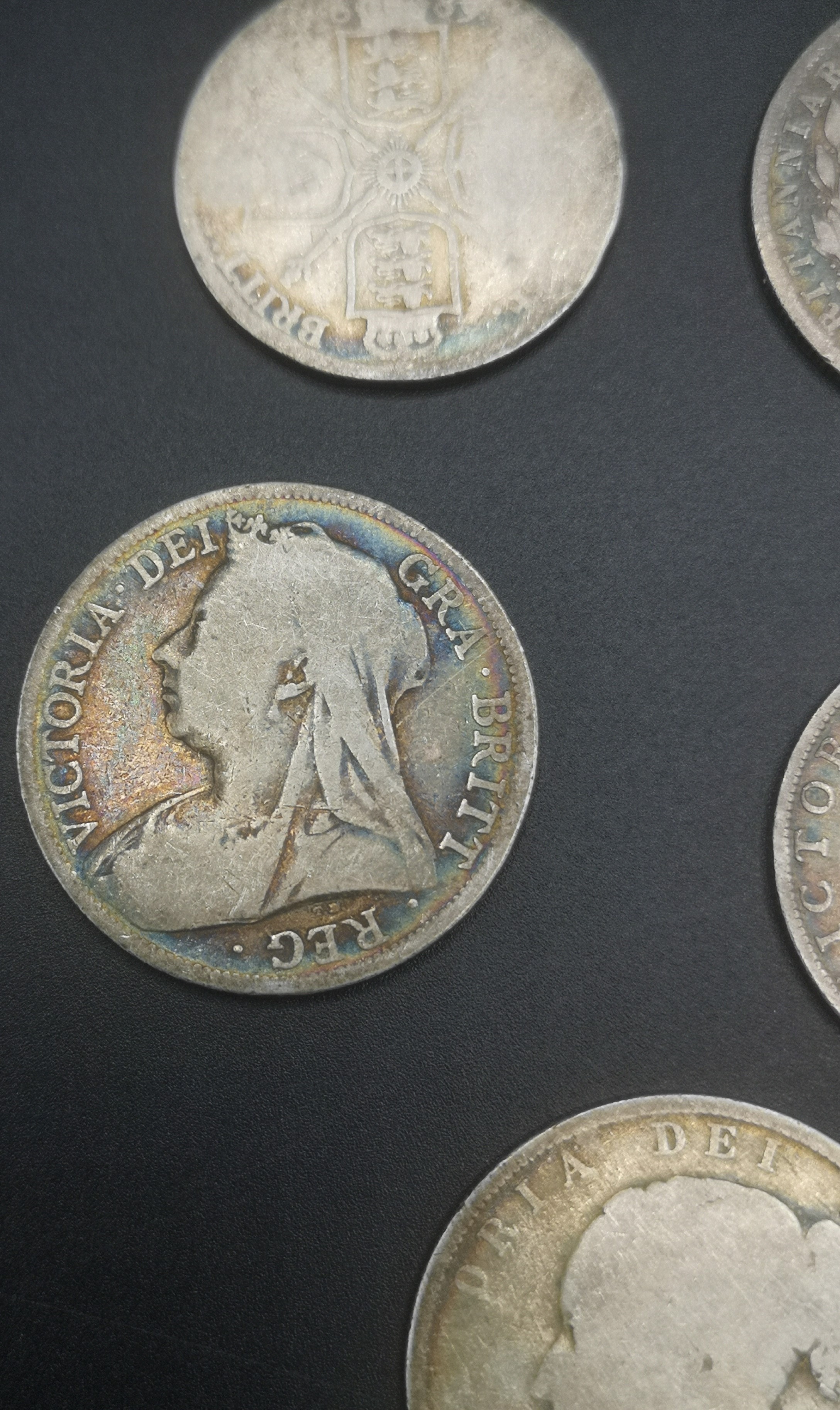 Three Queen Victoria half crowns and two florins - Image 10 of 13