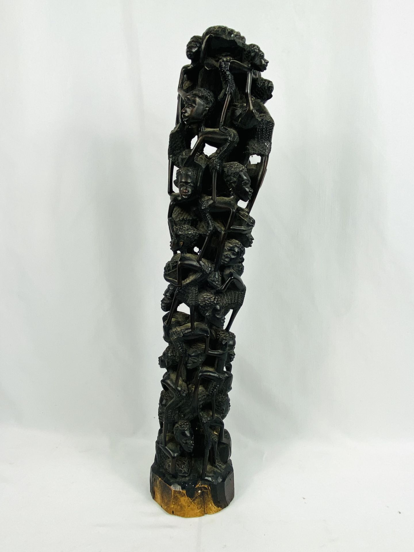 Hand carved African wood Makonde style tree of life sculpture - Image 5 of 5