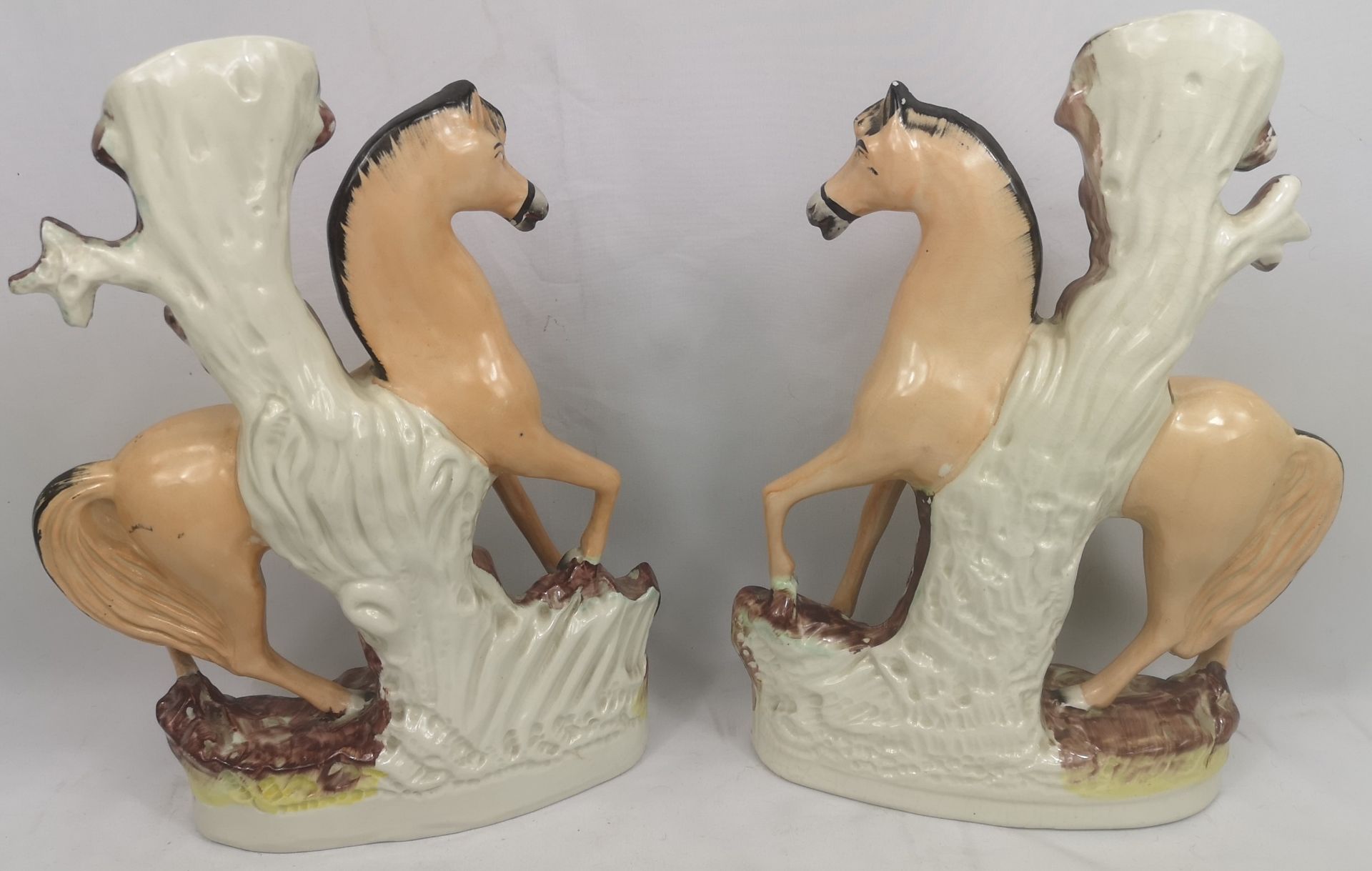 Pair of Victorian Staffordshire spill vases - Image 2 of 5