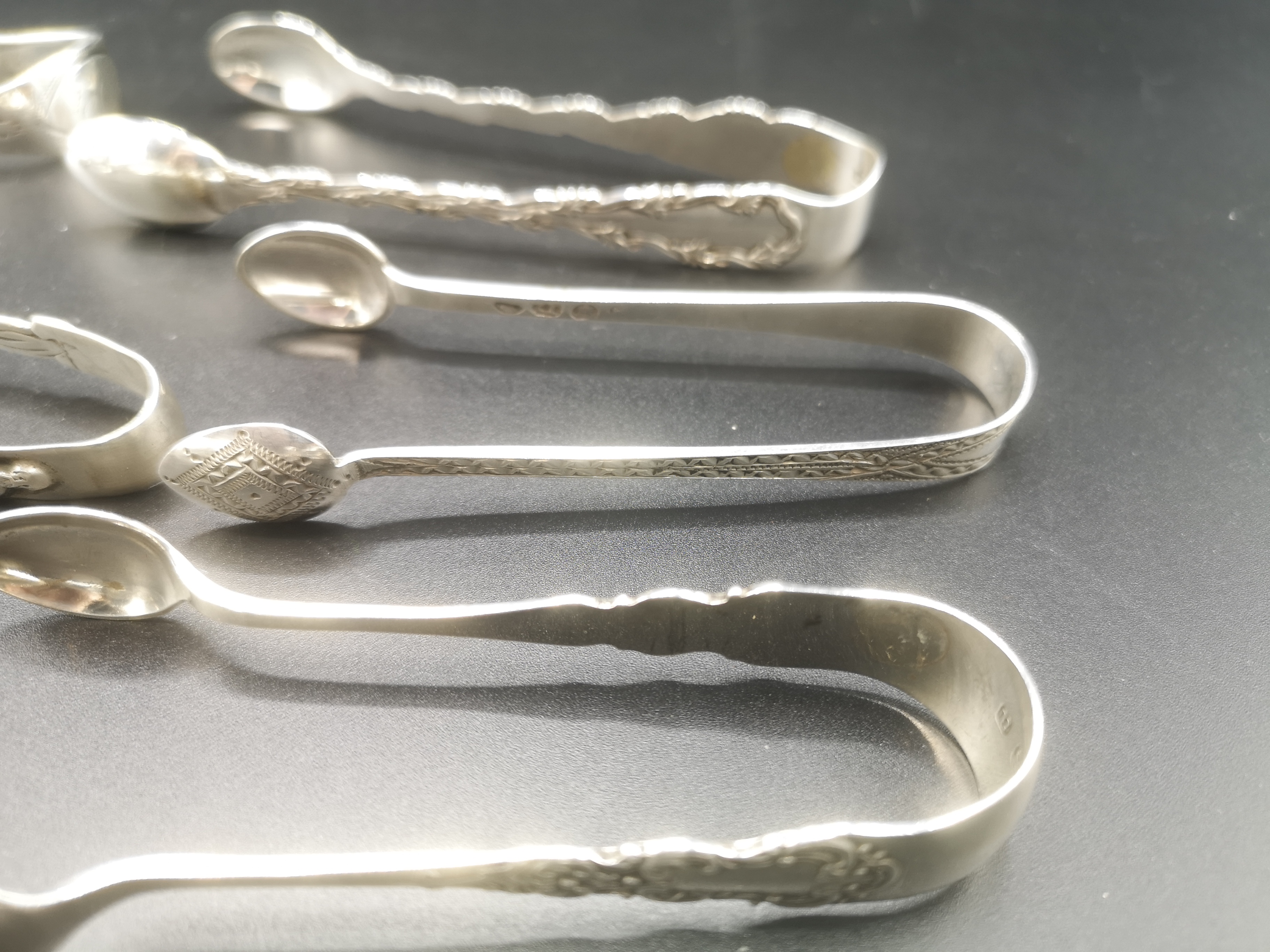 Seven pairs of silver sugar tongs - Image 5 of 6